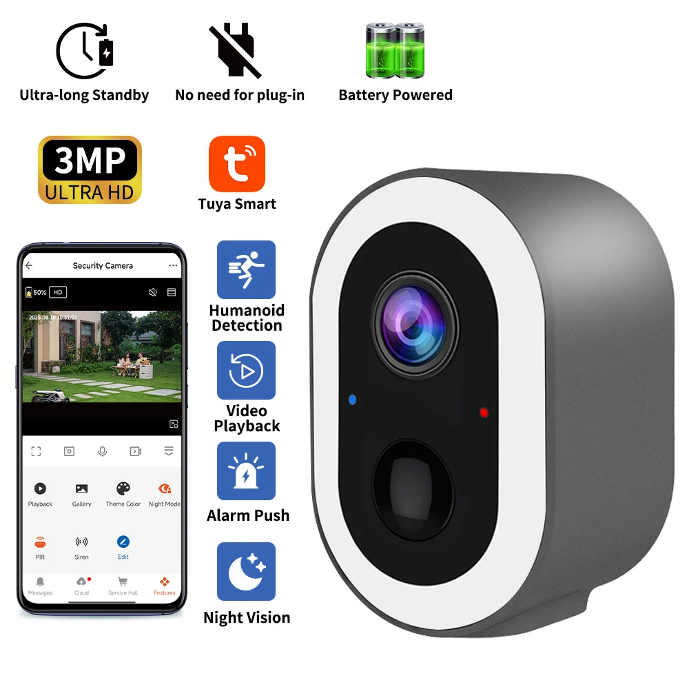 Smart Home Wiser - 3MP Tuya Smart Life Battery Powered
