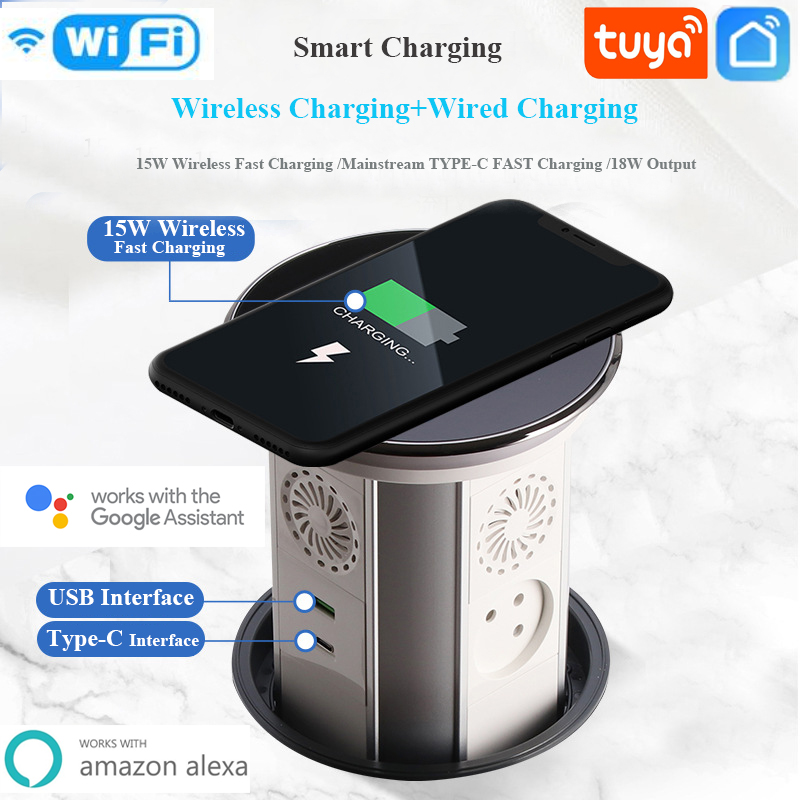 Smart Outdoor Plug - WIFI Tuya Touch Automatic Lifting Pop-up