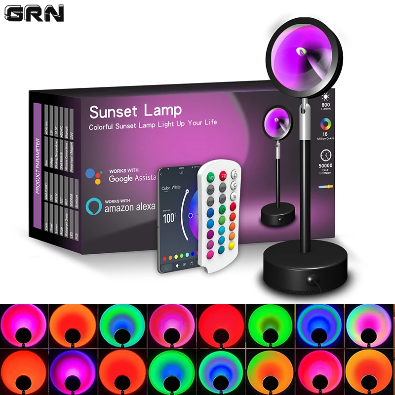 Smart LED Sunset Lamp Colorful - Smart Home Design 评论和价格
