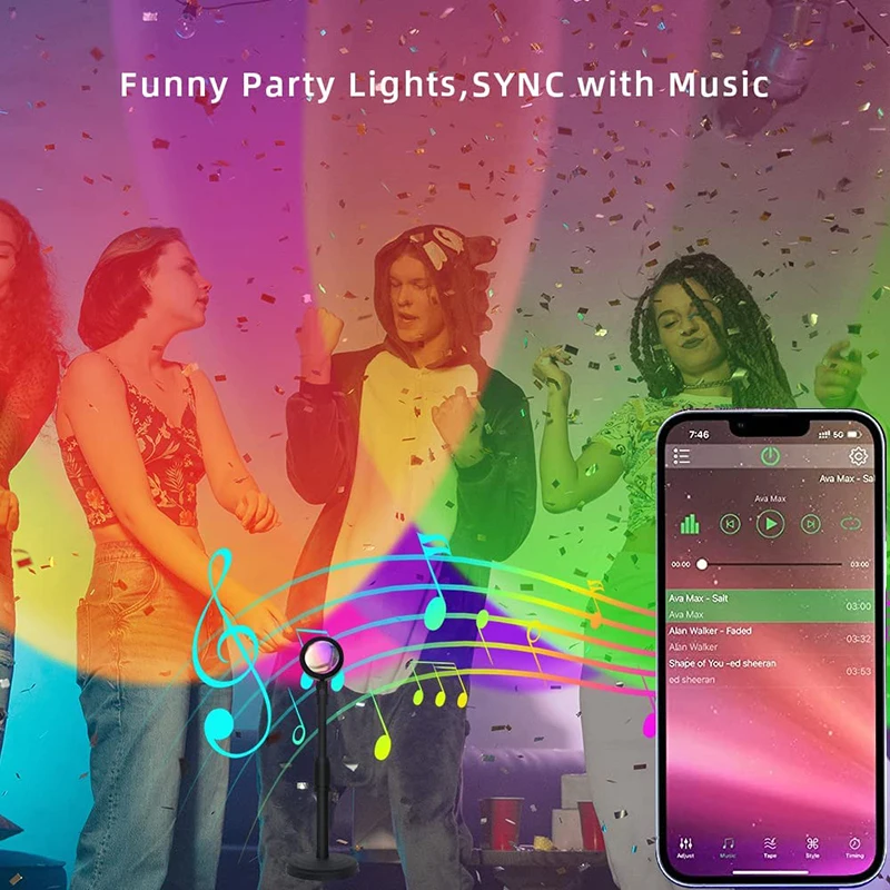 Smart LED Sunset Lamp Colorful - Smart Home Design 评论和价格