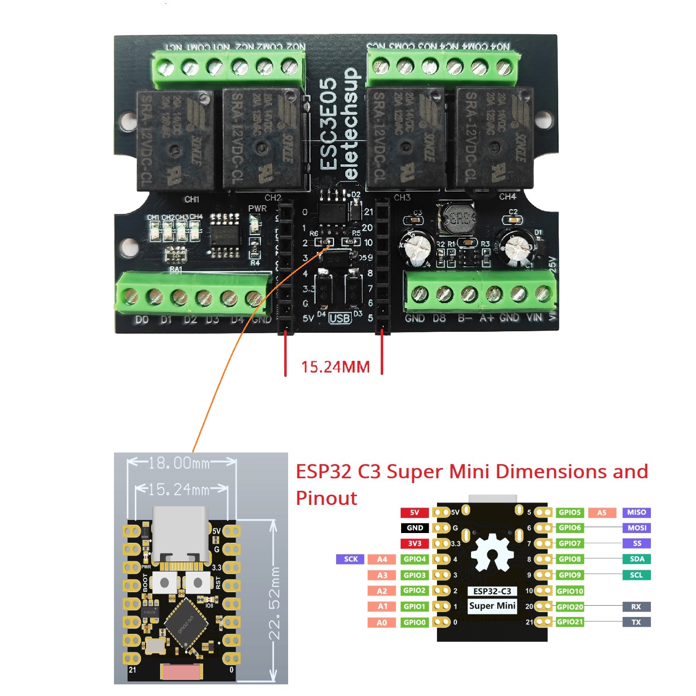 ESC3B04 ESP32-C3 Industrial Re - Smart Home With Plc 评论和价格