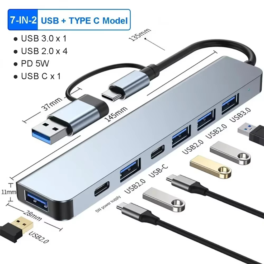 7 in 2 USB C Hub Expander Mult - Smart Home Hub 2 评论和价格
