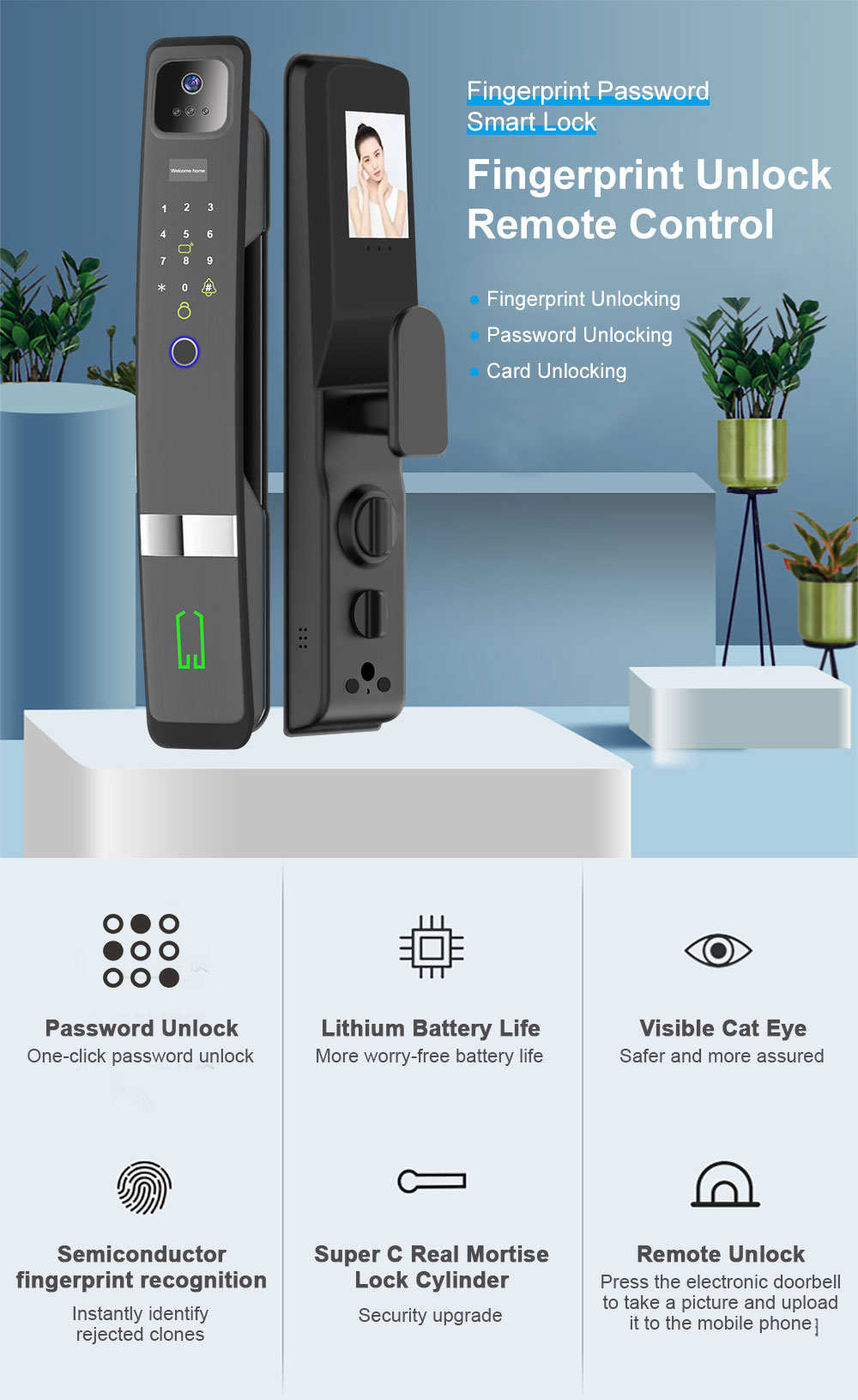 Tuya Wifi Fingerprint 3D Face  - Video Doorbell 评论和价格