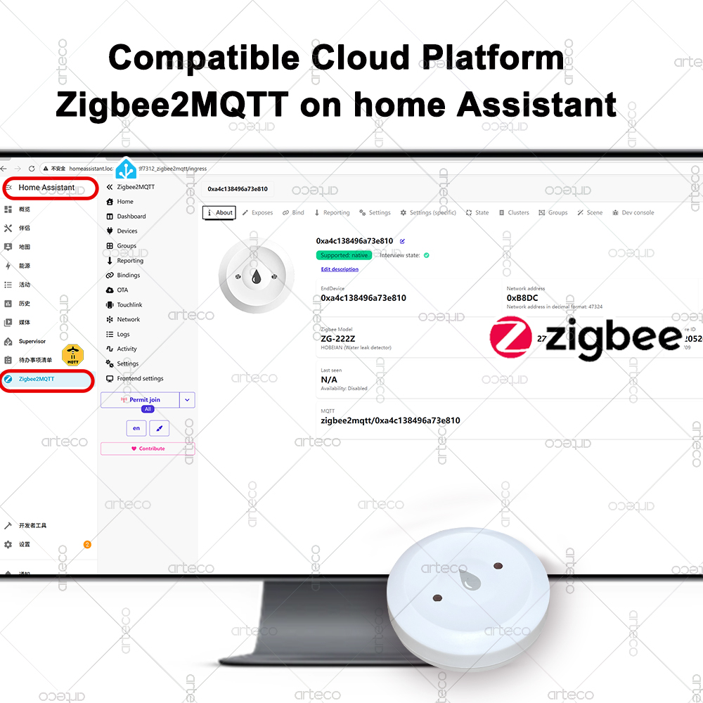 Tuya Smart Zigbee Water Sensor - Smart Home Features 评论和价格