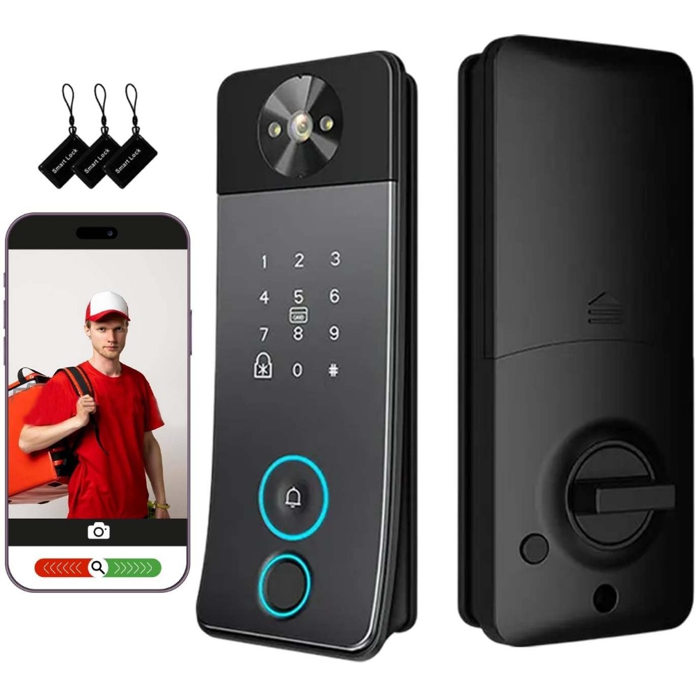 Smart Door Lock with Camera, D - Video Doorbell 评论和价格