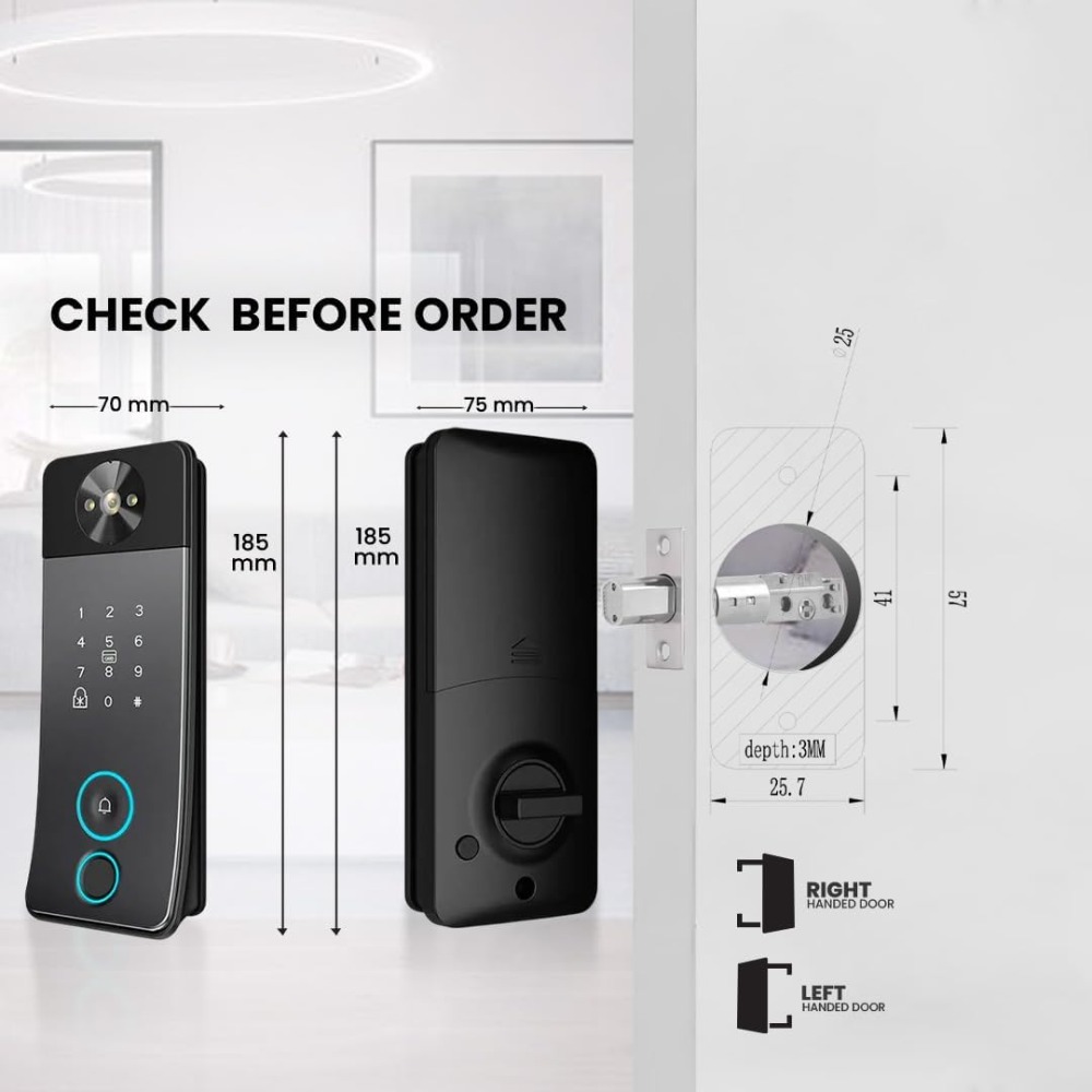 Smart Door Lock with Camera, D - Video Doorbell 评论和价格