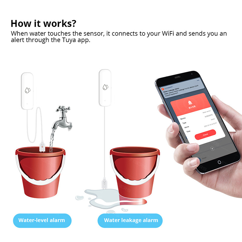 Tuya WiFi Water Leakage Alarm  - Smart Home Features 评论和价格