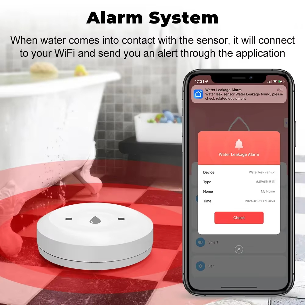 Tuya ZigBee 3.0 Water Leak Det - Smart Home Features 评论和价格