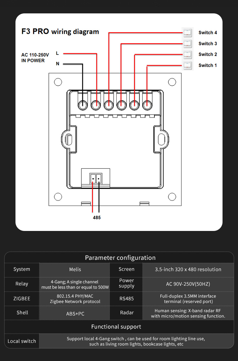 F3 Pro 3.5 Inch IPS Touch Pane - Smart Home Panel 评论和价格