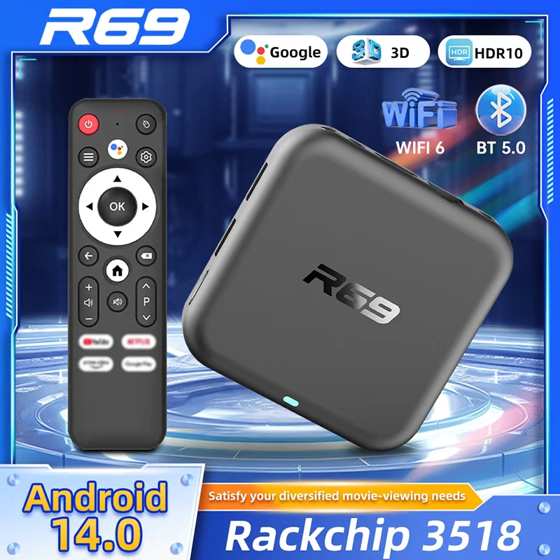 Android 14 TV Box R69-1 Dual W - Smart Home Youtube 评论和价格