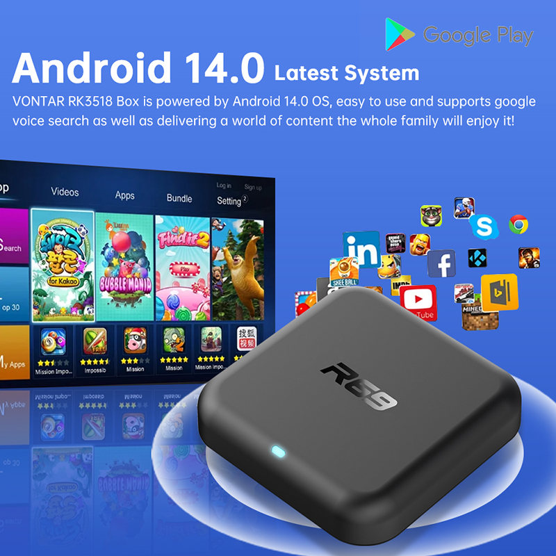 Android 14 TV Box R69-1 Dual W - Smart Home Youtube 评论和价格