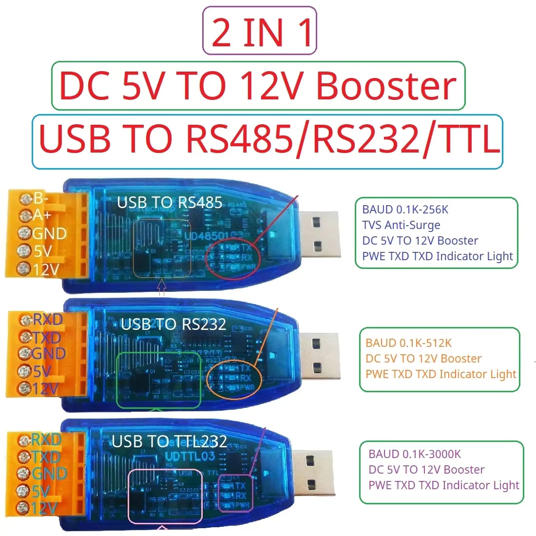 DC 12V 5V VCC Output USB to RS - Smart Home With Plc 评论和价格