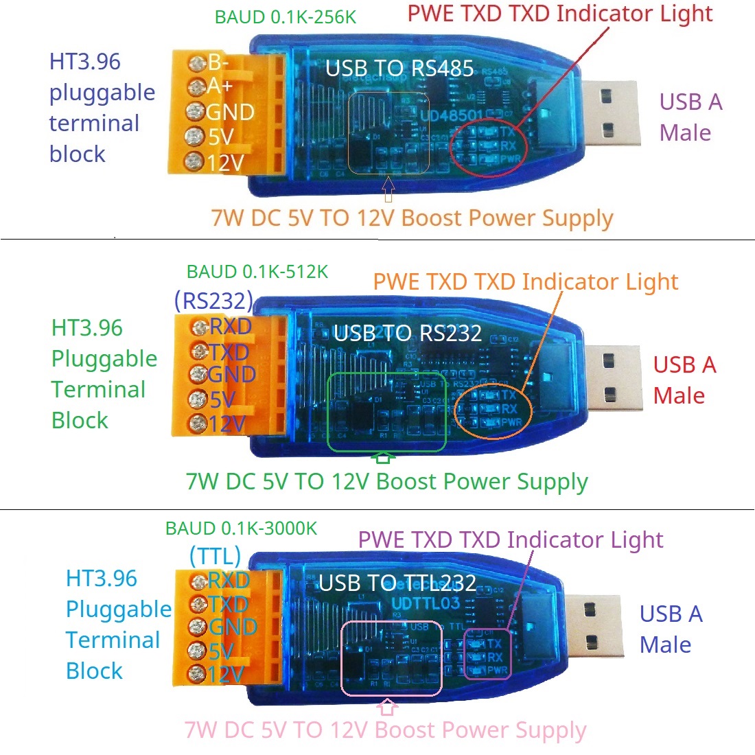 DC 12V 5V VCC Output USB to RS - Smart Home With Plc 评论和价格